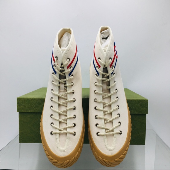 Gucci Interlocking G High Top Men’s Sneakers Myst White 703033 9ARZO 9097 - Picture 8 of 16